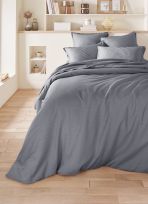 HOUSSE DE COUETTE EN SATIN DE COTON PEIGN&Eacute; UNI