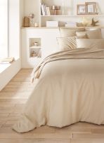 HOUSSE DE COUETTE EN SATIN DE COTON PEIGN&Eacute; UNI