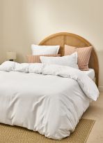 HOUSSE DE COUETTE EN SATIN DE COTON PEIGN&Eacute; UNI