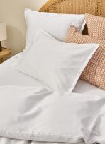 HOUSSE DE COUETTE EN SATIN DE COTON PEIGNÉ UNI