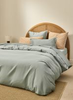 HOUSSE DE COUETTE EN SATIN DE COTON PEIGN&Eacute; UNI