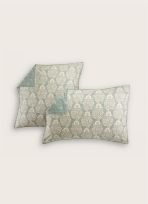LOT DE 2 TAIES EN SATIN IMPRIM&Eacute; INDIEN THALER