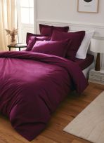 HOUSSE DE COUETTE UNIE EN PERCALE DE COTON