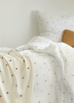DRAP HOUSSE EN GAZE DE COTON IMPRIMÉ FLEURS