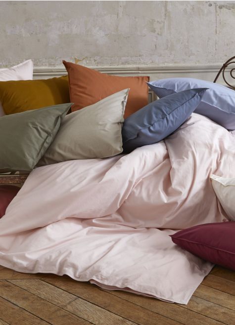 HOUSSE DE COUETTE UNIE EN COTON LAVÉ BIO