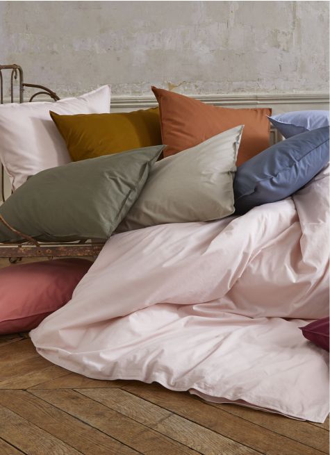 HOUSSE DE COUETTE UNIE EN COTON LAVÉ BIO
