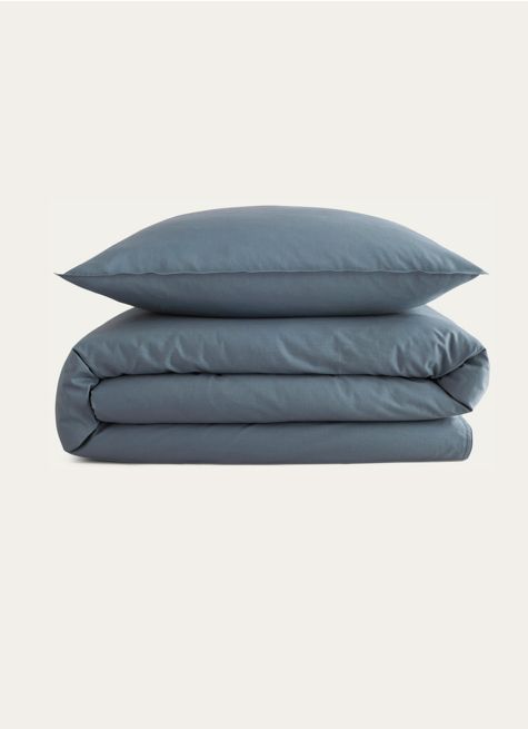 HOUSSE DE COUETTE UNIE EN COTON LAVÉ BIO