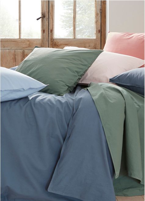 HOUSSE DE COUETTE UNIE EN COTON LAVÉ BIO