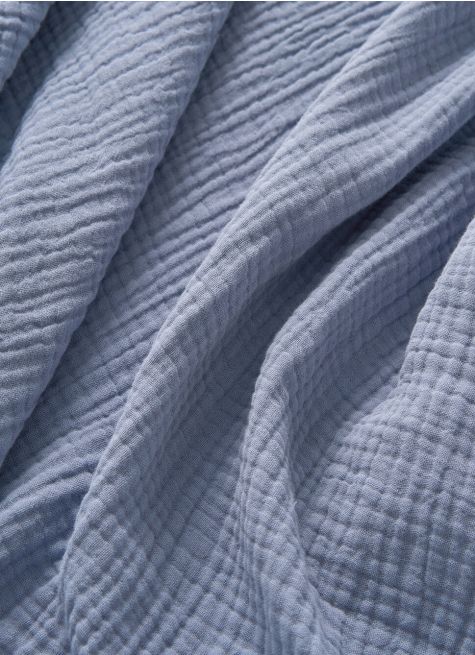 DRAP HOUSSE UNI EN TRIPLE GAZE DE COTON LAVÉ