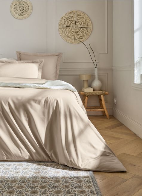 HOUSSE DE COUETTE UNIE EN PERCALE DE COTON