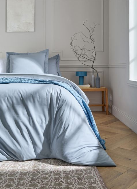 HOUSSE DE COUETTE UNIE EN PERCALE DE COTON