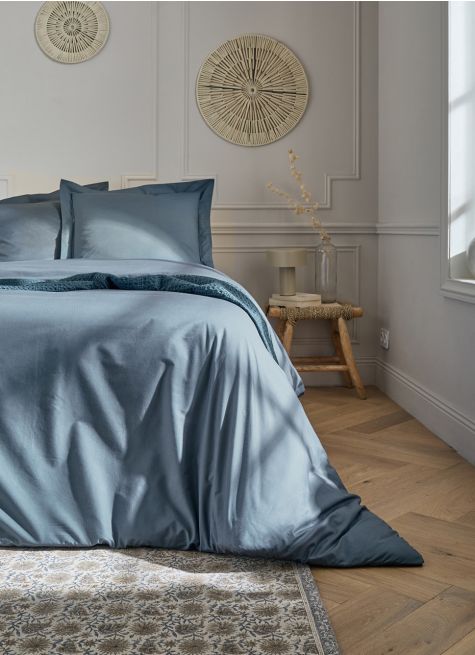 HOUSSE DE COUETTE UNIE EN PERCALE DE COTON