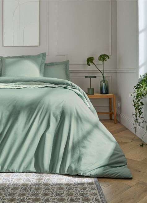 HOUSSE DE COUETTE UNIE EN PERCALE DE COTON