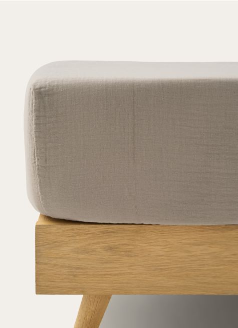 DRAP HOUSSE UNI EN TRIPLE GAZE DE COTON LAV&Eacute;