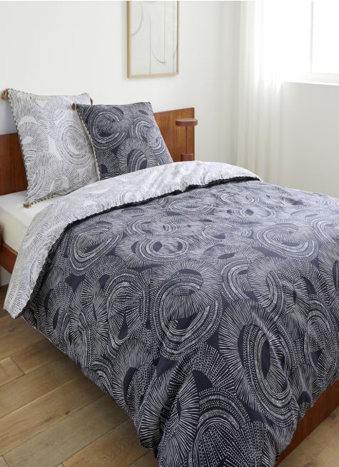 HOUSSE DE COUETTE EN COTON IMPRIMÉ ROND ETHNIQUE