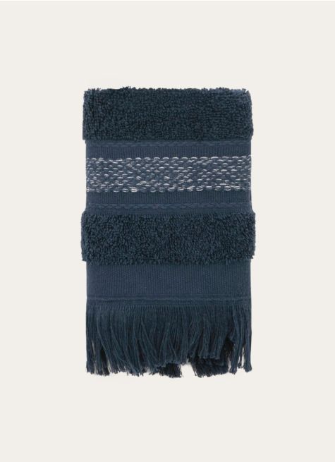 SERVIETTE INVITÉ EN COTON LITEAU ET FRANGES 500GR