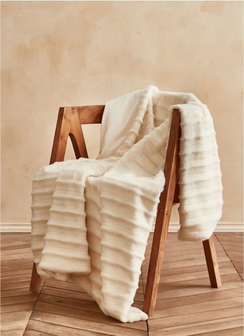 PLAID DESSUS DE LIT EN FAUSSE FOURRURE