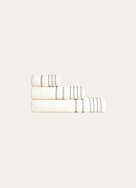 DRAP DE DOUCHE EN COTON DÉTAILS POINTS