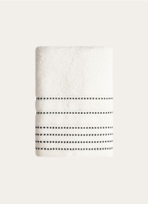 SERVIETTE DE TOILETTE COTON DÉTAILS POINTS