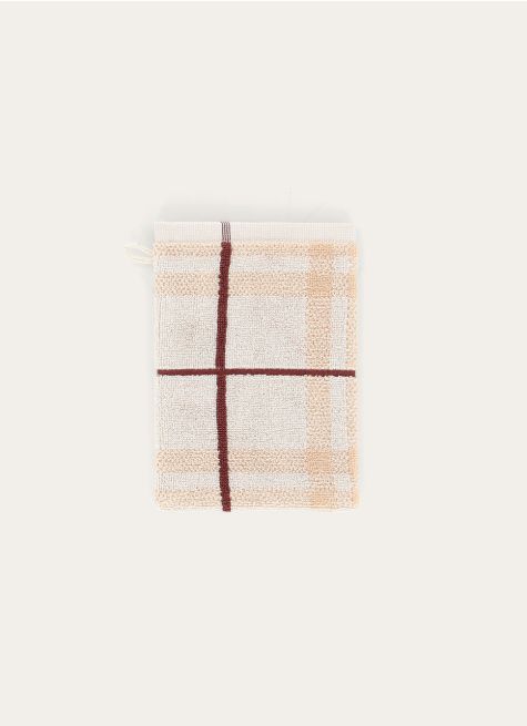 GANT DE TOILETTE À CARREAUX EN COTON 500GR