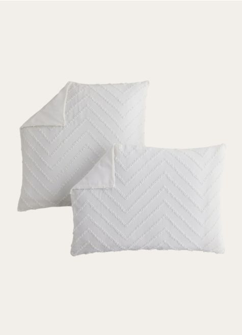LOT DE 2 TAIES D'OREILLER EN COTON BCI