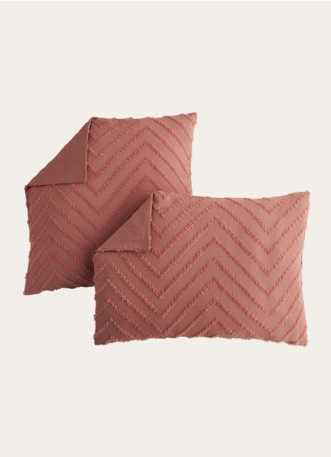 LOT DE 2 TAIES D'OREILLER EN COTON BCI
