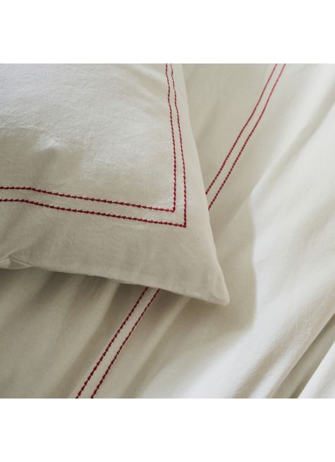 LOT DE 2 TAIES D'OREILLER EN COTON LAV&Eacute;