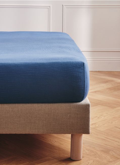 DRAP HOUSSE EN DOUBLE GAZE DE COTON