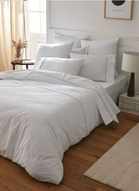 HOUSSE DE COUETTE EN PERCALE DE COTON CHEVRON