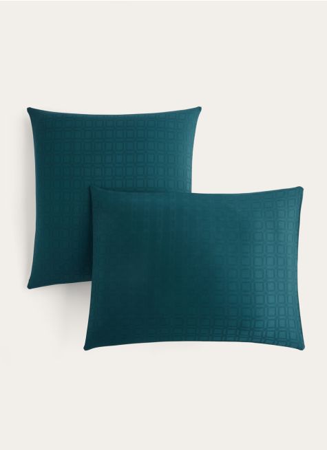 LOT 2 TAIES D'OREILLER EN JACQUARD DE COTON ULYSSE