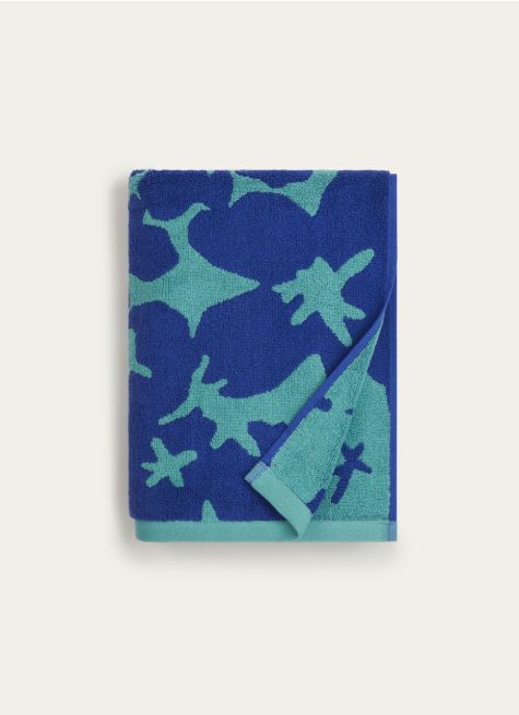 SERVIETTE DE TOILETTE JACQUARD BICOLORE FLEURIE