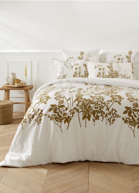 HOUSSE DE COUETTE À MOTIF FLORAL EN PERCALE