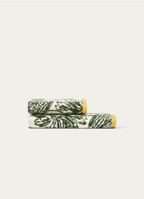 SERVIETTE DE TOILETTE JACQUARD MOTIFS PALMIERS