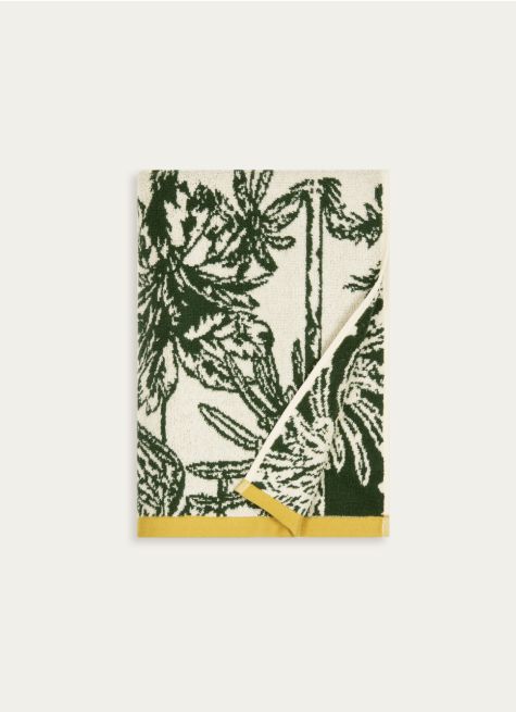 SERVIETTE DE TOILETTE JACQUARD MOTIFS PALMIERS