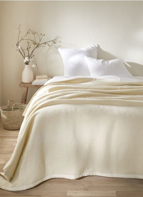 COUVERTURE EN PURE LAINE VIERGE DOUBLE FACE
