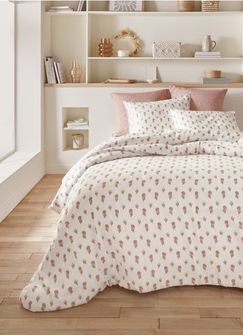 HOUSSE DE COUETTE EN DOUBLE GAZE DE COTON IMPRIM&Eacute;E