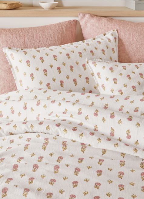 HOUSSE DE COUETTE EN DOUBLE GAZE DE COTON IMPRIMÉE