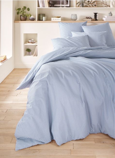 HOUSSE DE COUETTE EN COTON VICHY 