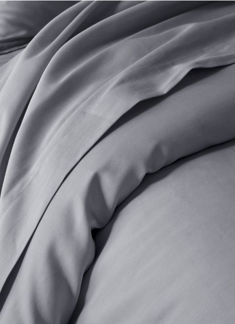 HOUSSE DE COUETTE EN SATIN DE COTON PEIGNÉ UNI