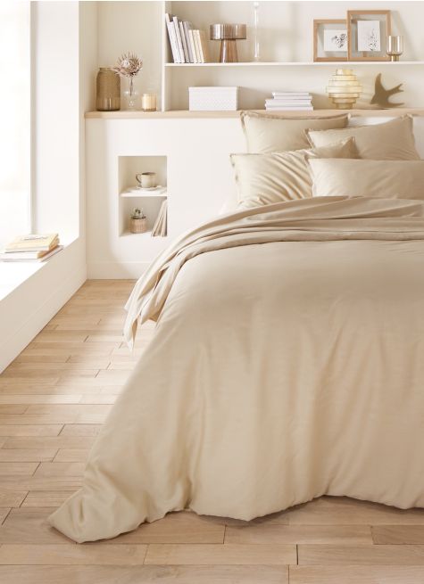 TAIE D'OREILLER EN SATIN DE COTON UNI