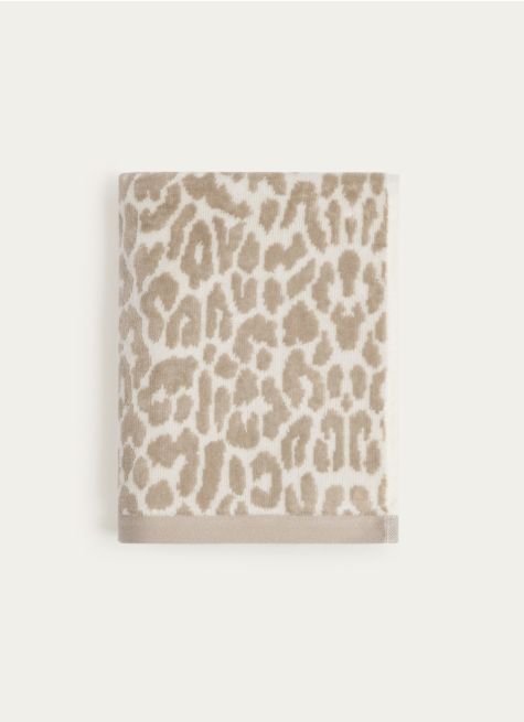 SERVIETTE DE TOILETTE EN VELOURS &Agrave; MOTIF L&Eacute;OPARD