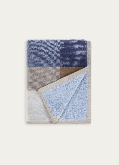 SERVIETTE DE BAIN EN VELOURS &Agrave; CARREAUX