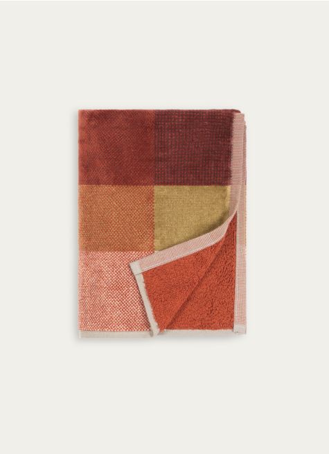 SERVIETTE DE BAIN EN VELOURS &Agrave; CARREAUX