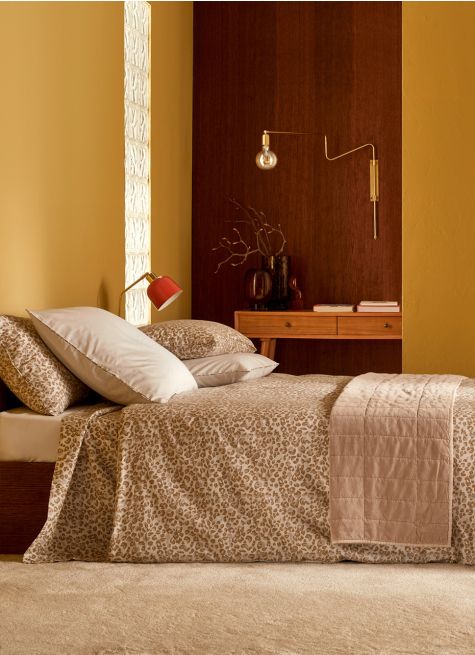 DRAP PLAT EN PERCALE DE COTON AMIR MOTIF LÉOPARD