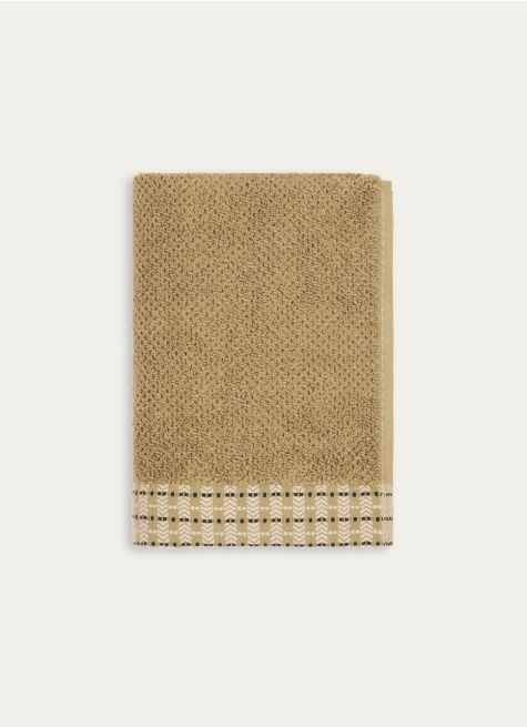 SERVIETTE DE TOILETTE UNIE AVEC LITEAU FANTAISIE