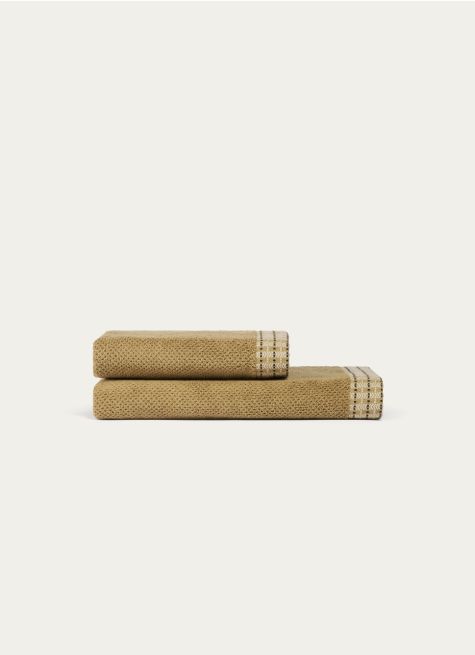 SERVIETTE DE TOILETTE UNIE AVEC LITEAU FANTAISIE