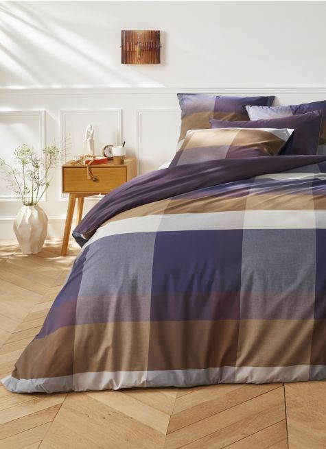 HOUSSE DE COUETTE EN COTON GRANDS CARREAUX