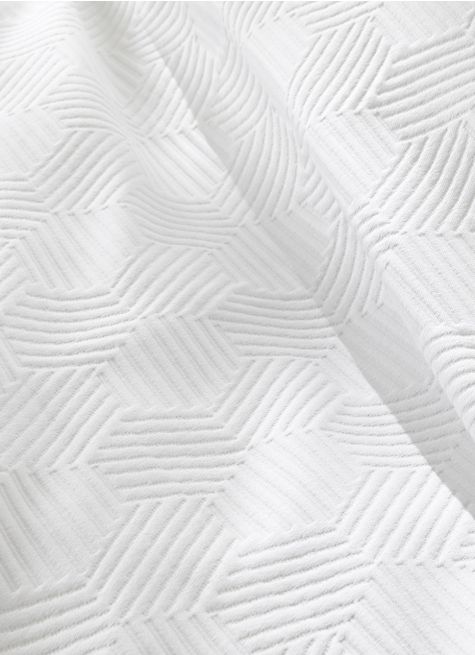 JETÉ DE LIT JACQUARD EN COTON MOTIFS GÉOMÉTRIQUE