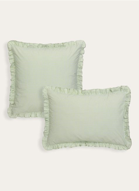 LOT DE 2 TAIES D’OREILLER PERCALE PIED-DE-POULE