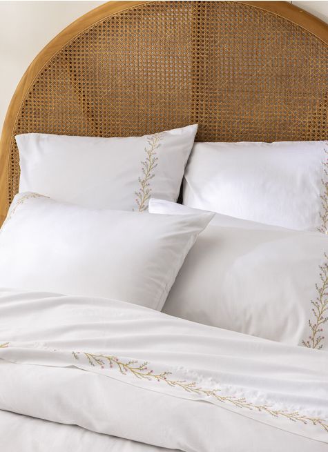 HOUSSE DE COUETTE FELICIE SATIN BRODÉ FLEURS